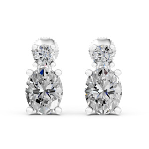 Pendientes de Plata 925 con Diamantes de Laboratorio, Certificados por IGI, RJC, ODM, OEM, Fabricante de Joyería Fina Ética, Venta al por Mayor EA501738 - Product Image 1