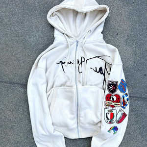 Fabricant Pull délavé au soleil patchs de broderie unie délavés au solei1000GSM sweats à capuche délavés grande taille - Product Image 5