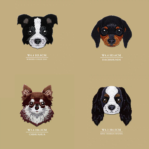 Patch brodé de haute qualité avec visage de chien pour la décoration de vêtements et de textiles - Product Image 3