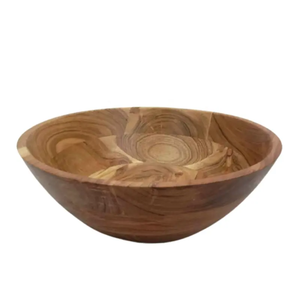 Grands bols décoratifs en bois véritable pour salades et fruits, bols à nourriture en bois écologiques modernes pour restaurant, vaisselle de mariage - Product Image 1