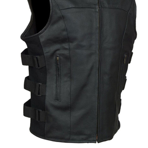 Gilet de motard en cuir lourd pour homme, veste sans manches en cuir véritable pour la moto, vêtements de club moto, vente en gros - Product Image 6
