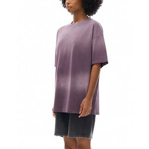 T-shirt en coton 100% personnalisé de haute qualité pour hommes et femmes, avec impression en relief, coupe oversize et carrée, idéal pour la gym, l'université, effet délavé. Vente en gros. - Product Image 3