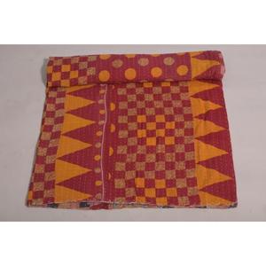 Lavinas Vintage Printed Floral Kantha Quilt Handmade Eco-Friendly Cotton Washable <b>Throw</b> <b>Indian</b> Boho Reversible All-Season - Product Image 4