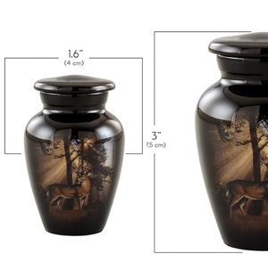 Trusted Manufacturer <b>Ornamental</b> Aluminum Funeral Urn for Adult Cremation Ashes with Handcrafted Design and Secure Lid Closure - Product Image 2