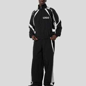 Conjunto de Pantalones y Chaqueta Deportiva Reflectante de Poliéster Cortavientos al por Mayor para Hombre - Product Image 1