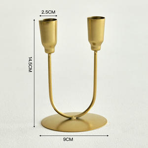 Nouveau produit, chandelier en métal en forme de U à double tête, couleur or, porte-bougie de table, ornement décoratif simple et luxueux - Product Image 4
