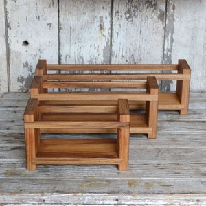 Modern Durable Wooden Caddy Storage Organizer with Handle for Kitchen <b>Bathroom</b> Desk-Portable Box Holder - Product Image 2