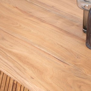 Mesa de centro Vandana Golden Field de diseño en madera de acacia con base central tipo pedestal - Product Image 3