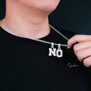 Colgante de Letra con Moissanita de Corte Brillante Redondo, Plata de Ley 925 con Baño de Rodio, Joyería Hiphop Unisex para Hombres y Mujeres, Ideal para Fiestas - Product Image 3