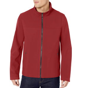 <b>Mens</b> Solid Red Softshell Jacket Lightweight Zip Up Windbreaker Outdoor Casual Coat Comfortable Spring Fall Daily Wear Outerwear - Product Image 6