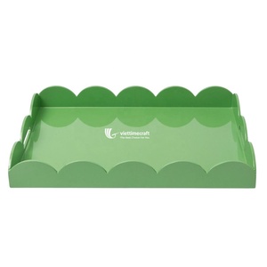 Plateau de service en MDF à bord ondulé laqué, couleur personnalisée, finition brillante, haute qualité, vente en gros, Vietnam - Product Image 2
