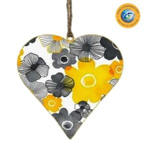 Colgante de Corazón de Ginkgo Botánico Moderno Hecho a Mano, Decoración Navideña Ecológica de Metal - Product Image 3