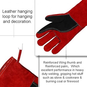 Gants de sécurité en cuir de vache fendu sur mesure pour adultes Gants de soudage longs antidérapants et antivibrations Caractéristiques - Product Image 3