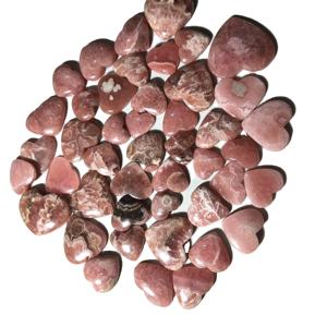 Prix de gros Lot de pierres de rhodochrosite rose naturelle, pierres précieuses taillées en cœur pour la fabrication de bijoux, 20-45 mm, 8-12 g - Product Image 2