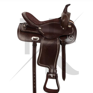 Silla de Montar Western de Alta Calidad para Carreras de Barriles, Cuero Natural Suave, Herrajes Niquelados, Duradera y Cómoda, Equipo Ecuestre - Product Image 6