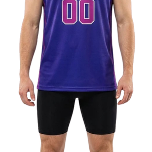 Ensemble de basket-ball classique pour homme, maillot sans manches à col en V et short ajusté uni avec bordure contrastée, nom et numéros du joueur - Product Image 6