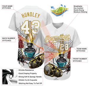 Maillots de baseball personnalisés en gros, 100% polyester, respirants, séchage rapide, antibactériens, col en V, couleurs personnalisées, noms d'équipes, logos, OEM - Product Image 3