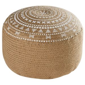 Otomana de Ratán Hecha a Mano con Tapa de Tela Gris, Moderna, para Sala de Estar, Muebles para el Hogar - Product Image 3