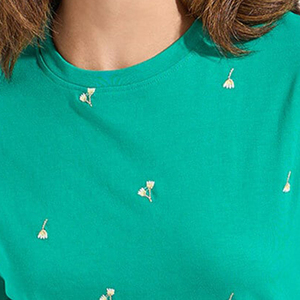 T-shirt personnalisé pour femme avec broderie, coton premium, coupe oversize, streetwear, tee-shirt graphique brodé pour femme, fournisseur en gros - Product Image 6
