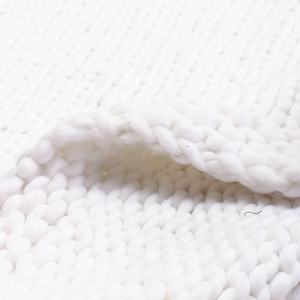 Nouveauté : Jeté en laine super luxueux tricoté à la main avec jeté décoratif tissé 100% coton - Product Image 3