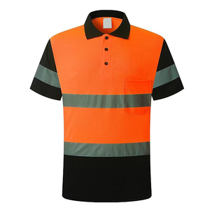 New Customizable Hi Vis Class 3 Polyester T-shirt Reflective Safety Workwear High Visibility Black Long Shirt - Product Image 1