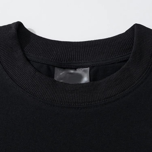T-shirt à manches courtes pour homme, coupe classique, noir, col rond, décontracté, couleur unie, tissu jersey respirant, 180g - Product Image 5