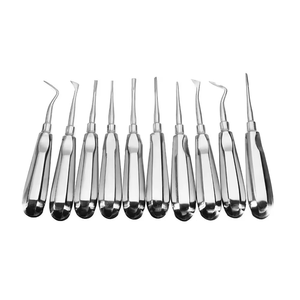 Ensemble d'instruments chirurgicaux dentaires manuels certifiés CE, outils de précision ergonomiques, couleur argent, classe I, réutilisables - Product Image 1