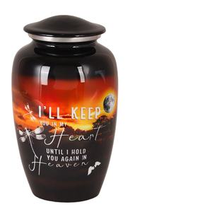 ชุดโกศตกแต่งสีดำแสงจันทร์6ชิ้นสำหรับขี้เถ้าประกอบด้วยโกศขนาดใหญ่1ชิ้นพร้อมของที่ระลึกขนาดเล็ก4ชิ้นและสร้อยคอ1ชิ้นสำหรับขี้เถ้า - Product Image 1