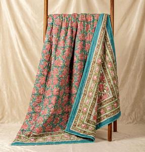 Artisan Printed Pattern 100% Cotton Hand Block Printed Single <b>Bed</b> Dohar Buy Direct From Indian Supplier At Factory Price - Product Image 3