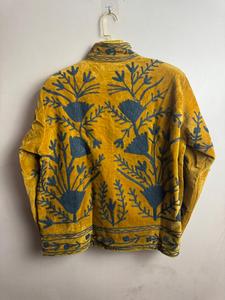 เสื้อแจ็คเก็ตซูซานีงานปักด้ายหลากสีทำมือสำหรับผู้หญิง เสื้อคลุมผ้าไหมปักลายสไตล์โบโฮชิค เสื้อโค้ทกำมะหยี่ลายชาติพันธุ์สำหรับฤดูหนาว - Product Image 4