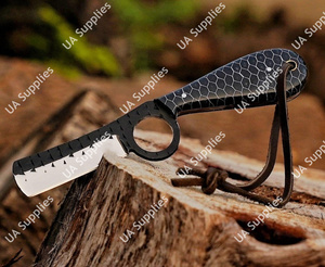 UA Supplies DIY OEM Couteau de coupe de taureau occidental professionnel en acier Damas, forgé à la main, de qualité industrielle, ultra-affûté, type rasoir, pour fermeurs - Product Image 4