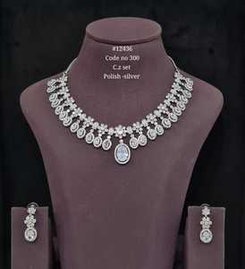 12436Red Oval Cubic Zirconia <b>Necklace</b> and Earring <b>Set</b> <b>Silver</b> Mehandi Tone Fashion Jewelry <b>Set</b> for Wedding Party Gift Wear - Product Image 2