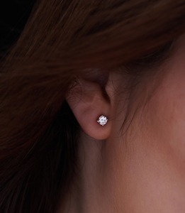 14K Solid Gold Diamond <b>Stud</b> <b>Earrings</b> Round Brilliant Cut G Color Natural Stone Women's Classic Everyday Wear - Product Image 6