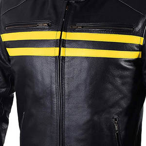 Dernière collection de vestes en cuir pour motards avec col montant, fines, en vente en ligne, fabrication pakistanaise, logo personnalisé, prix abordable. - Product Image 4