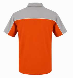 เสื้อเชิ้ตแขนสั้นผู้ชายลำลอง คอปกป๊อปลินบล็อกสี ใส่ได้ในฤดูร้อน - Product Image 6