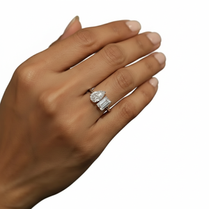 Anillo de Diamantes ToiEt Moi, Elegante, Certificado por IGI, Cultivado en Laboratorio, Plata de Ley 925, Oro de 14K/18K, Anillo de Compromiso con Esmeralda en Forma de Pera, Anillo de Novia - Product Image 5