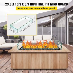 Braciere Moderno 29,5 X 13,6 X 4 Pollici con Protezione Antivento in Vetro Temperato, Forma Rettangolare Quadrata, Alimentazione a Gas Naturale - Product Image 2