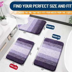 Alfombra de Baño de Microfibra de 17"x24" Súper Absorbente Antideslizante, Alfombra de Baño Gruesa y Afelpada, Lavable, para Hotel - Product Image 2