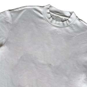 Camiseta Casual de Hombre, Corte Cuadrado, Personalizada, Tallas Grandes, Blanca Lisa, de Verano, Hombros Caídos, Tejido Grueso - Product Image 5