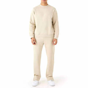 Ensemble de survêtement unisexe à capuche, manches longues, couleur unie, coupe décontractée, poches latérales, tissu épais 100 % polyester, vêtements d'hiver - Product Image 1