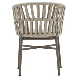 Modern Rope Living Room Chair with Metal Legs Solid Back <b>Cushioned</b> Armchair Tropical Design Outdoor Leisure <b>Seat</b> - Product Image 5