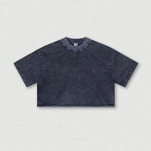 Nouvel Arrivage T-shirts Crop Top Vintage en Coton Imprimé Personnalisé pour Femme, Coupe Ample, Effet Délavé et Brossé - Product Image 3