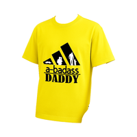 Short régulier 65% coton + 35% Spandex imprimé (imprimé graphique) devant décontracté/Streetwear/Beachwear jaune T-shirt pour homme