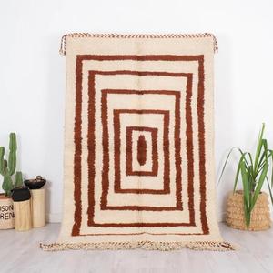 Hand-Knotted Woolen Moroccan Carpet Indian-Style Embroidered Design Washable Persian <b>Rug</b> Indoor Outdoor Use By ITHL - Product Image 6