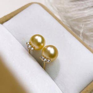 Luxurious Retro 7-8mm Freshwater <b>Pearl</b> <b>Earrings</b> Strong Light Niche Design Natural Diamond Elegant 7-8mm Freshwater <b>Earrings</b> - Product Image 3