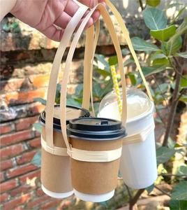 Portavasos de Bambú con Asa, Porta Bebidas Hecho a Mano para Cafeterías y Negocios de Bebidas - Product Image 6