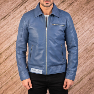 Vente en gros Veste en cuir véritable élégante pour hommes de qualité supérieure avec col montant Gamme exclusive de design à la mode - Product Image 1