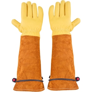 Professional Genuine Cow Leather Gardening <b>Gloves</b> Unisex Planting Gardening Safety <b>Gloves</b> - Product Image 1