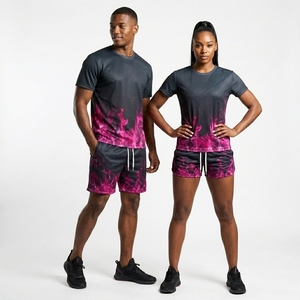 Wholesale Sublimated Printed T Shirts Short <b>Set</b> Piece <b>Set</b> T shirt and Shorts <b>Set</b> mesh Breathable unisex tshirt and short - Product Image 2