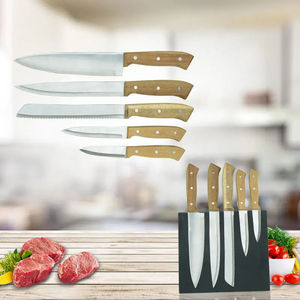 Ensemble de 5 couteaux de cuisine professionnels en acier inoxydable avec manche en bois pour la cuisine à domicile - Product Image 3